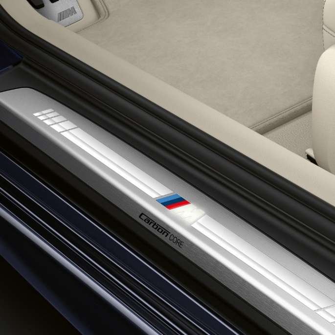 M door sill finishers. BMW 8 Series Coupé, M door sill finishers.