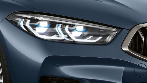 BMW Laserlight. G15 BMW 8 Series Coupé, focus on front headlights, BMW Laserlight. G15