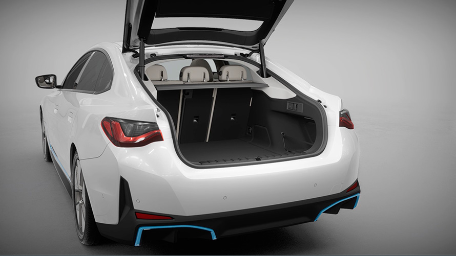 Luggage compartment and Tailgate BMW i4 G26 2021  Luggage compartment and Tailgate BMW i4 G26 2021