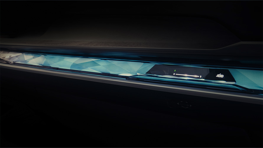 BMW Interaction Bar BMW i7 G70 BEV BMW Interaction Bar Mutlifunction control element intransparent look BMW i7 G70 BEV