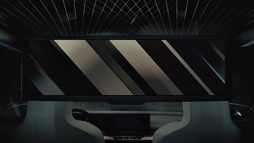 BMW Theatre Screen BMW i7 G70 BEV BMW Theatre Screen Panoramic display in the interior BMW i7 G70 BEV