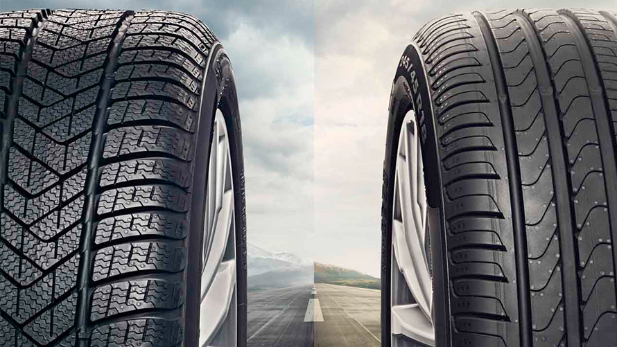 Tire treads summer tyres, close-up view Tire treads summer tyres, close-up view