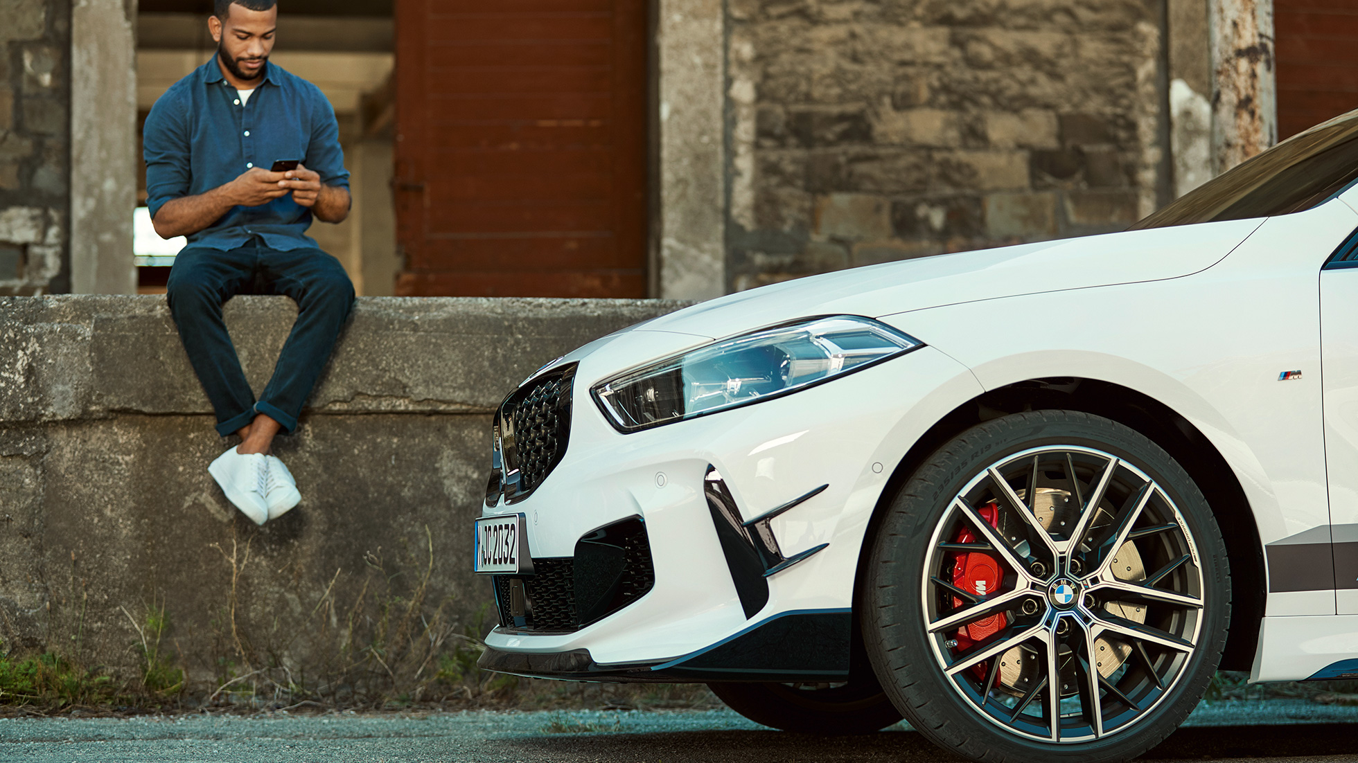 BMW 1 Series BMW M135i xDrive F40 M Performance front BMW 1 Series BMW M135i xDrive F40 M Performance front close up